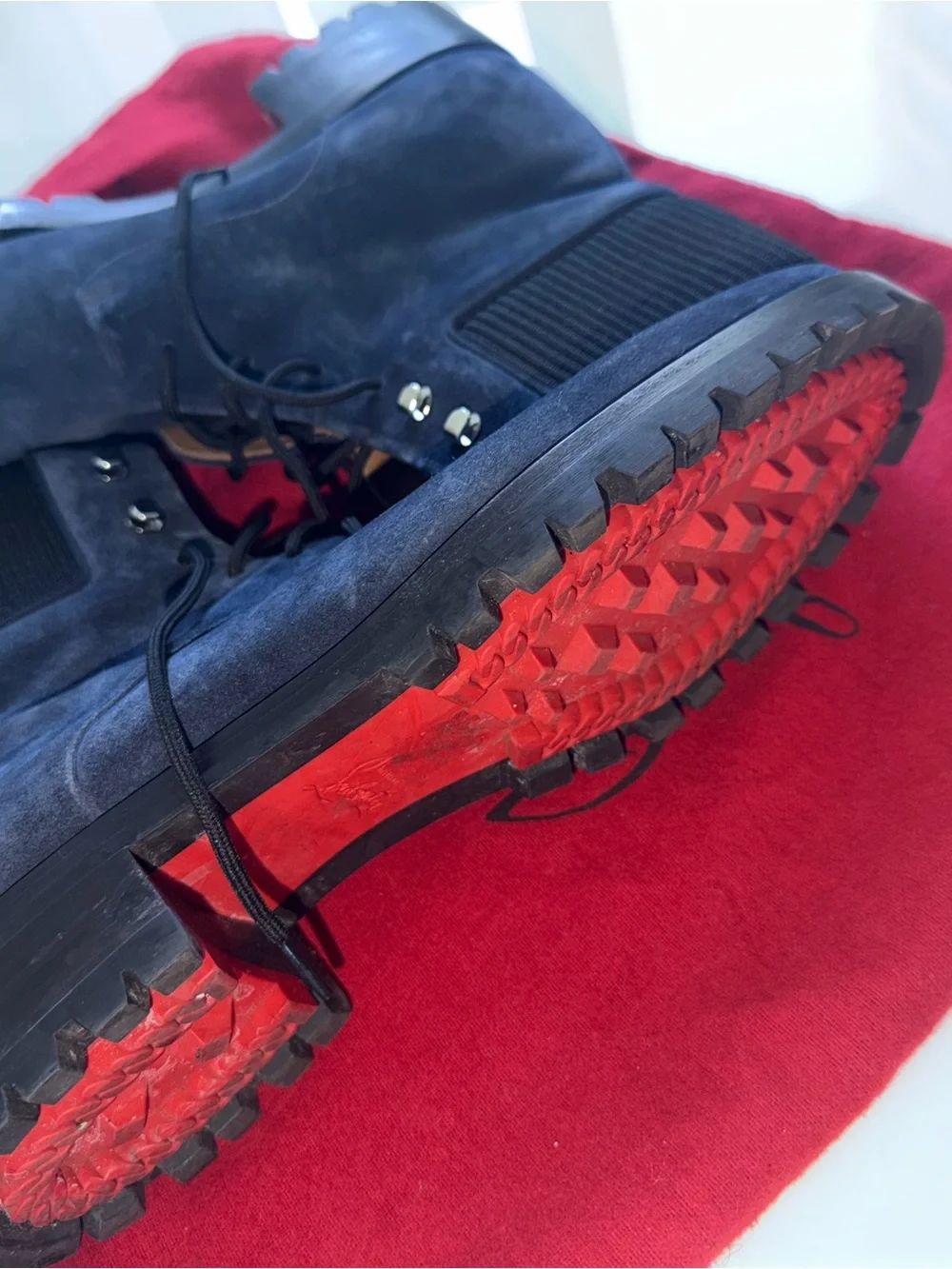 Christian Louboutin Men's Blue Suede Chukka Boots